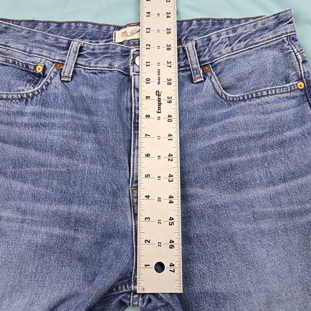 Madewell The Darted Barrel Leg Jeans Womens 36 Blue Denim Button Fly 100% Cotton - Picture 10 of 11